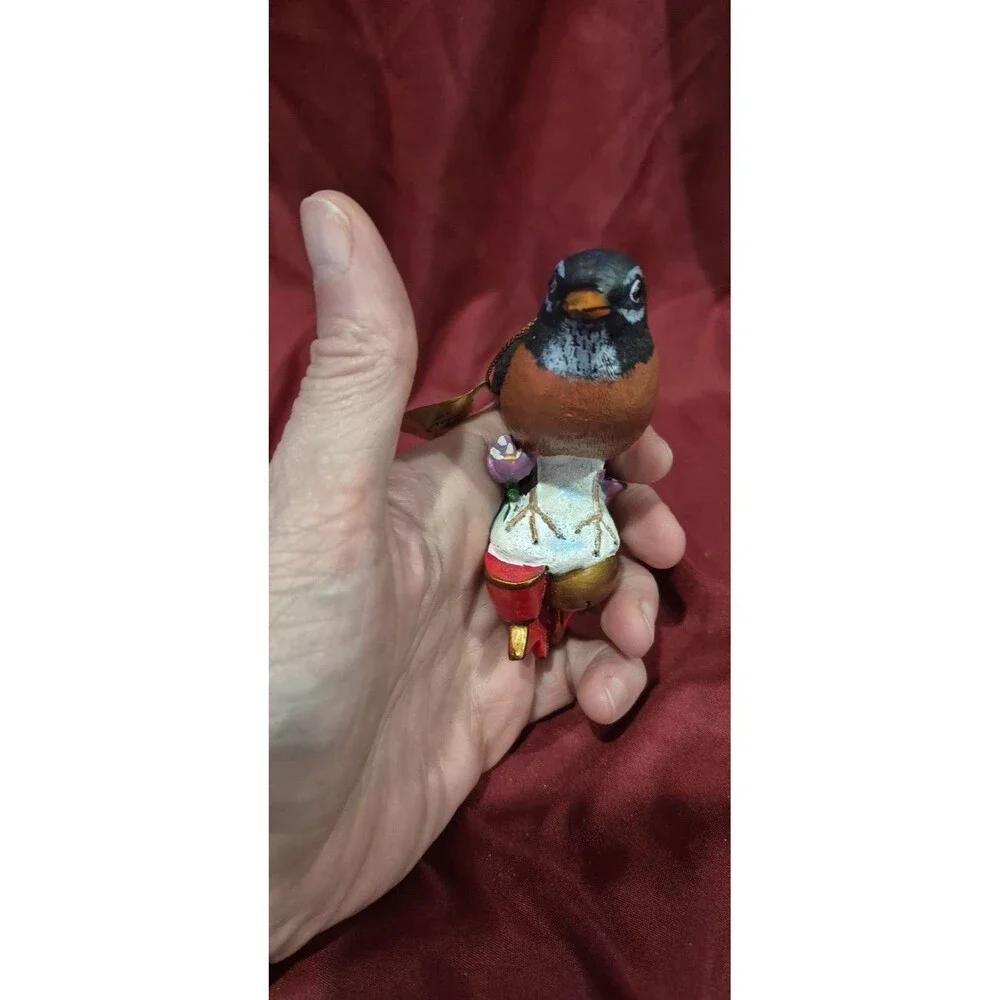 NWT Danbury Mint Christmas Ornament Song Bird Figurine 